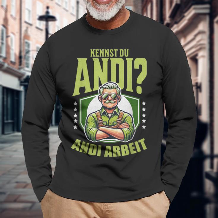 Gardener Farmer Kennst Du Andi Andi Work Sayings Langarmshirts Geschenke für alte Männer