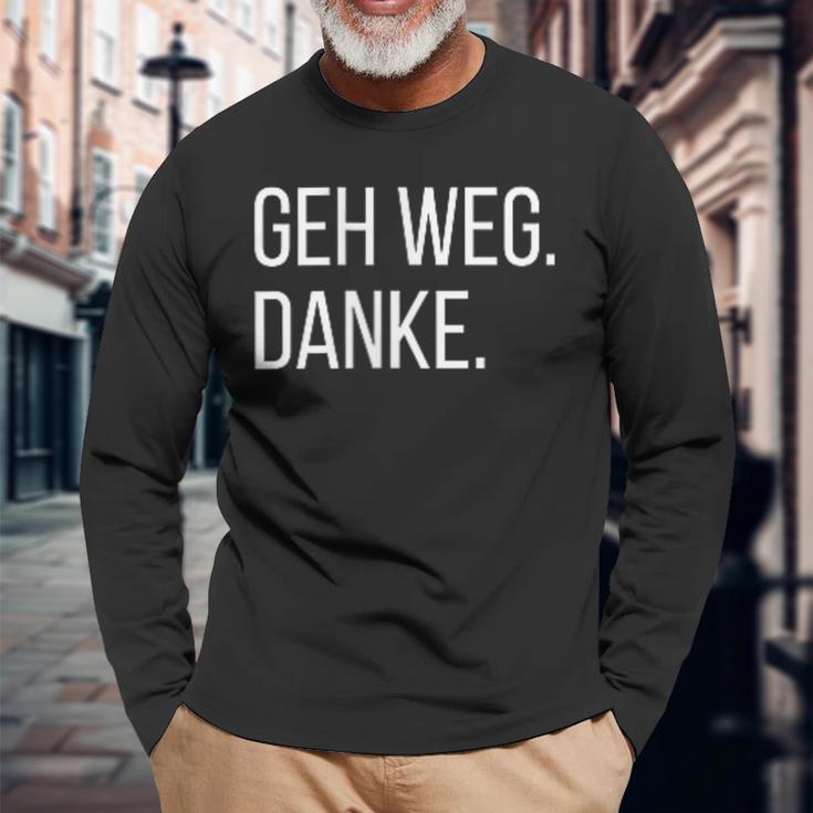 Geh Weg Danke Abstand Halten Für Unnecessary Social Contacts Langarmshirts Geschenke für alte Männer