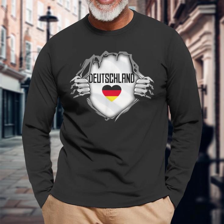 German National Flag Ich Liebe Deutschland Langarmshirts Geschenke für alte Männer