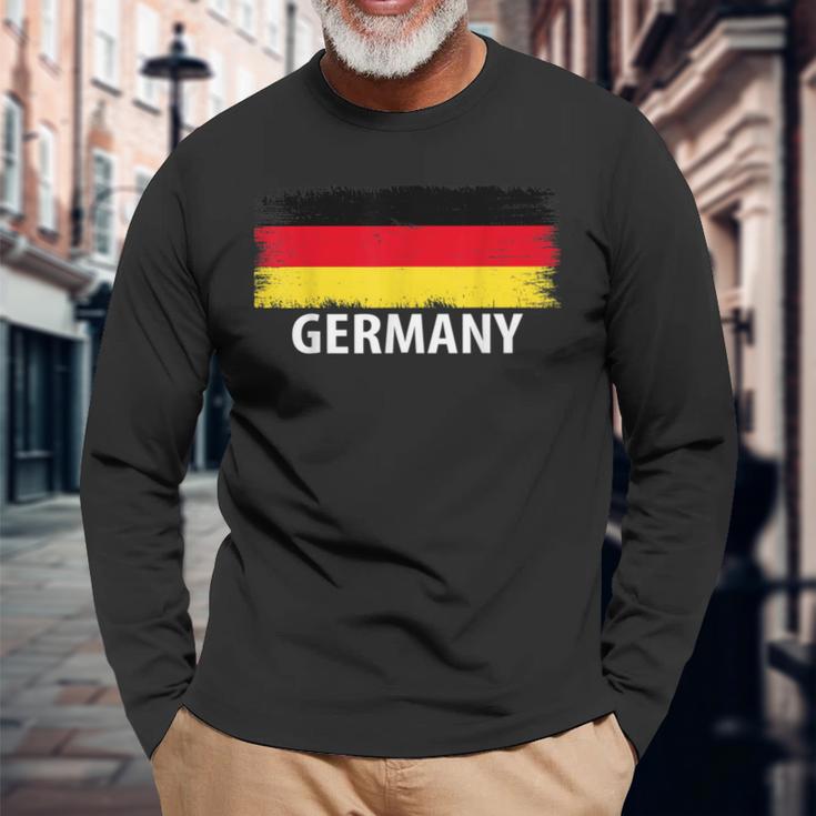 Germany Flag Name For Proud Deutsche As German Logo S Langarmshirts Geschenke für alte Männer