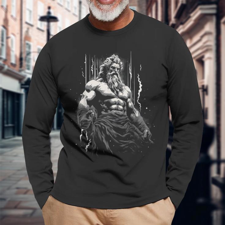 Greek Mythology Ancient Antique Icon Zeus Langarmshirts Geschenke für alte Männer