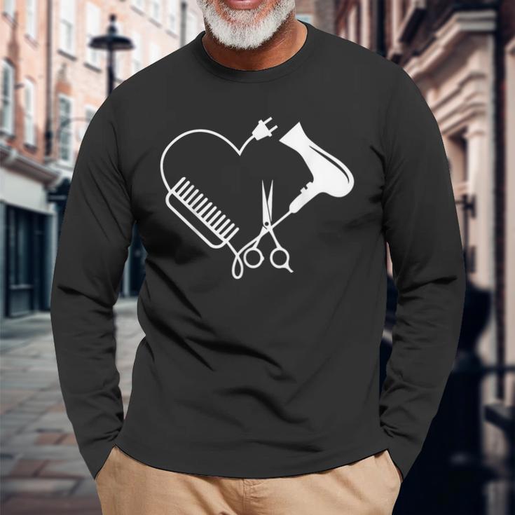 Hairdresser Salon Barber Hairstylist Hairdresser Langarmshirts Geschenke für alte Männer