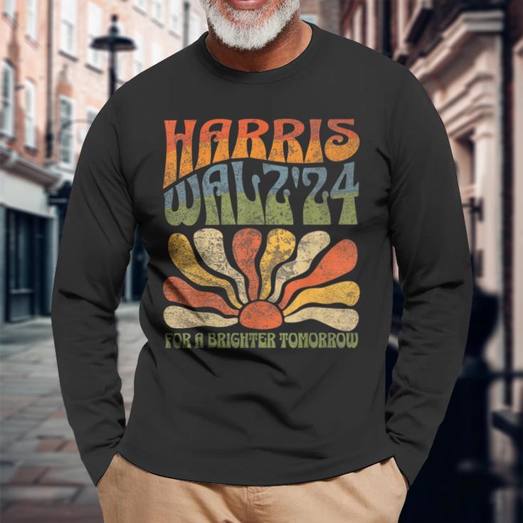 Harris Walz Für Ein Strahlendes Morgen Kamala Harris Tim Waltz Langarmshirts Geschenke für alte Männer