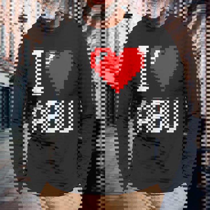 I Heart Abu I Love Abu Nombre Personalizado Camiseta de manga larga Regalos para ancianos