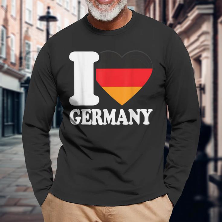 With I Heart Deutschland I Heart Germany Germany Flag Langarmshirts Geschenke für alte Männer