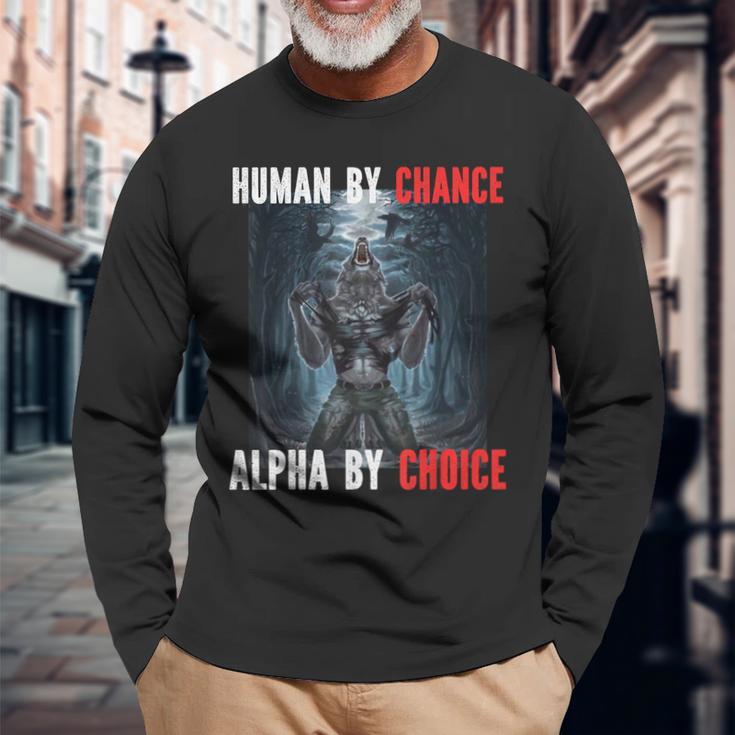 I Heart Werewolfs Alpha Cringe Werewolf Wolf Meme Langarmshirts Geschenke für alte Männer