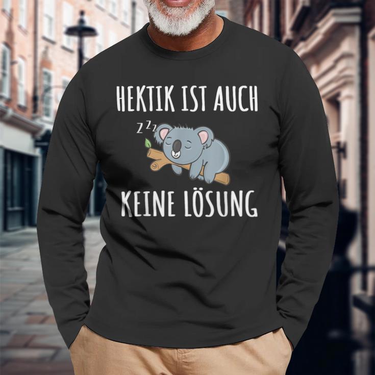 Hektik Ist Auch Keine Lös Hektik Ist Auch Keine Lösheit Langarmshirts Geschenke für alte Männer