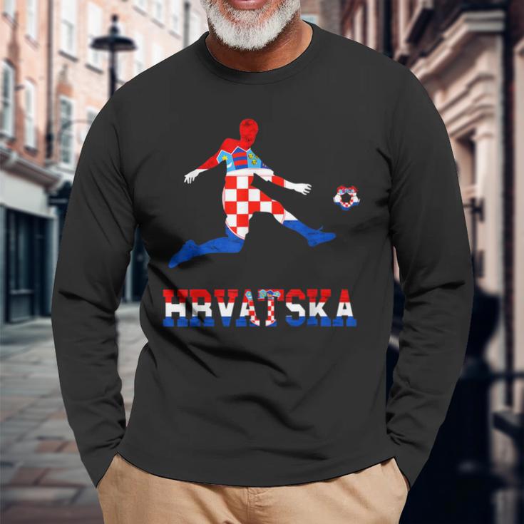 Hrvatska Croatia Croatia Football Team Croatia Croatia Football Langarmshirts Geschenke für alte Männer