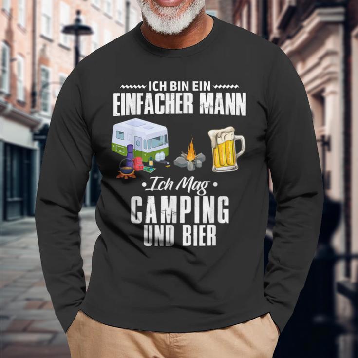 Ich Bin Einfach Mann Ich Mag Camping Und Bier Camperan S Langarmshirts Geschenke für alte Männer