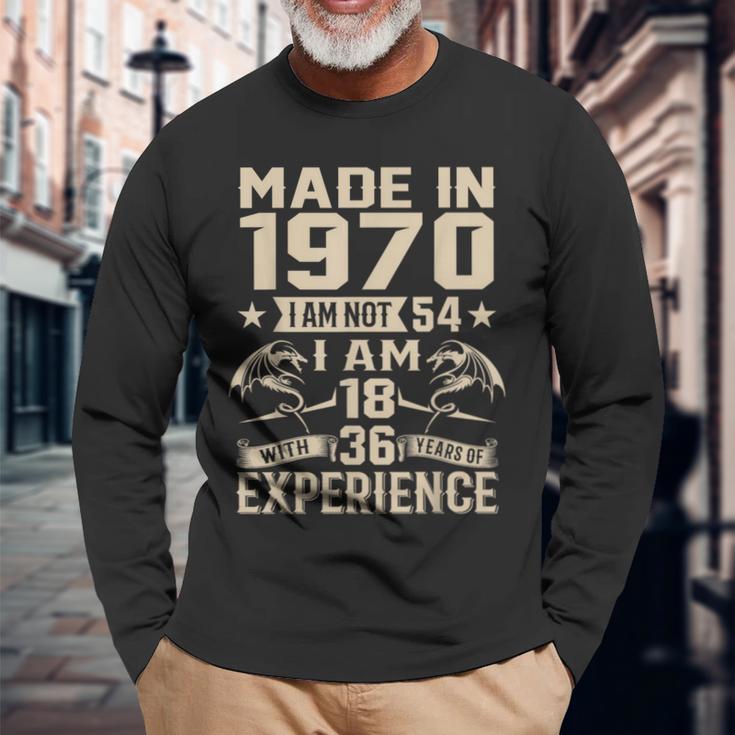 Ich Bin Nicht 54 Ich Bin 18 Jahre Alt Und Habe 36 Jahre Olt Geburtstag 1970 Langarmshirts Geschenke für alte Männer