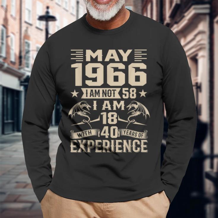 Ich Bin Nicht 58 Ich Bin 18 Mit 40 Jahren Geburtstag Lustig Mai 1966 Langarmshirts Geschenke für alte Männer