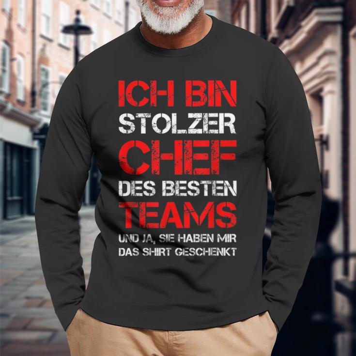 Ich Bin Stolzer Chef Des Besten Teams Colleagues Fun Langarmshirts Geschenke für alte Männer