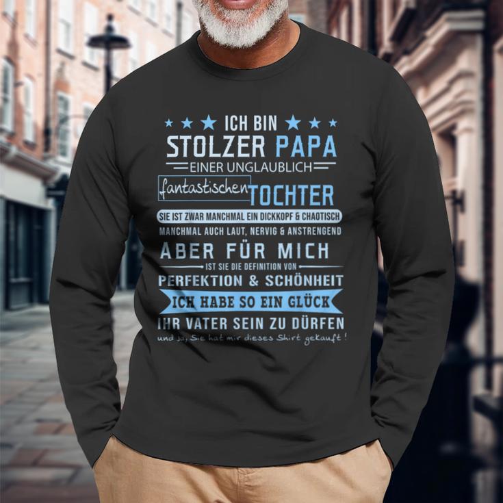 Ich Bin Stolzer Papaater Tochter Eltern Geschenk Ich Bin Langarmshirts Geschenke für alte Männer