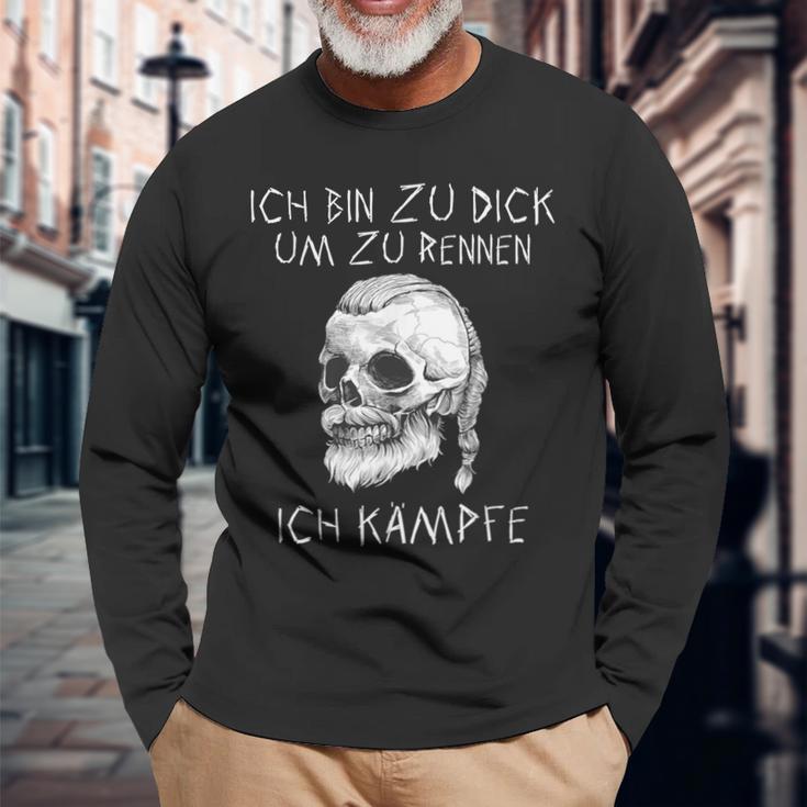 Ich Bin Zu Dick Ich Kämpfe Böser Alter Manniking Langarmshirts Geschenke für alte Männer