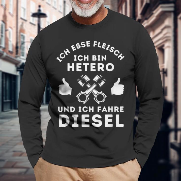 Ich Esse Fleisch Ich Bin Hetero And Ich Fahre Burner Langarmshirts Geschenke für alte Männer