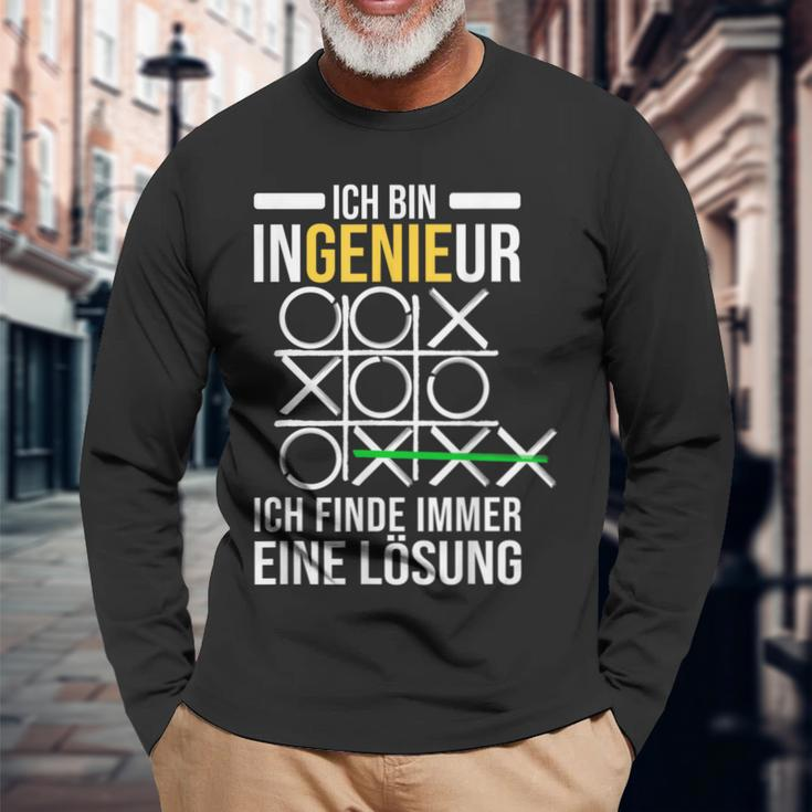 Ich Finde Immer Einer Lösung Problem Genie Diplom Ingenieur Langarmshirts Geschenke für alte Männer