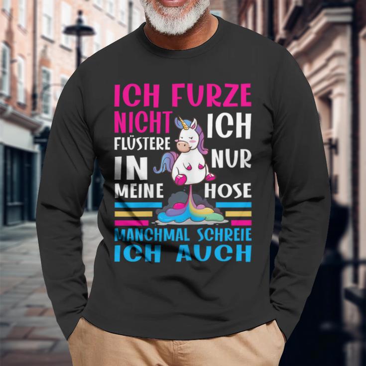 Ich Furze Nicht Ich Wistere Farten Unicorn Pupsen Langarmshirts Geschenke für alte Männer