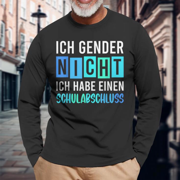 Ich Gender Nicht Ich Habe Einen Schulabschluss Blue Langarmshirts Geschenke für alte Männer