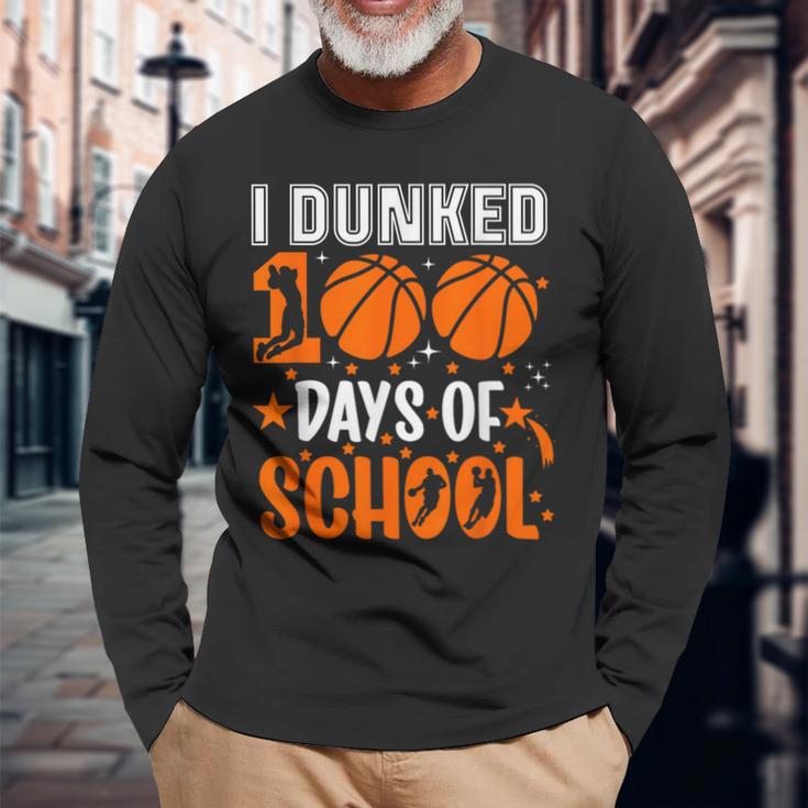 Ich Habe 100 Tage In Der Schule Eingetaucht Basketball 100 Tag Lehrer Langarmshirts Geschenke für alte Männer