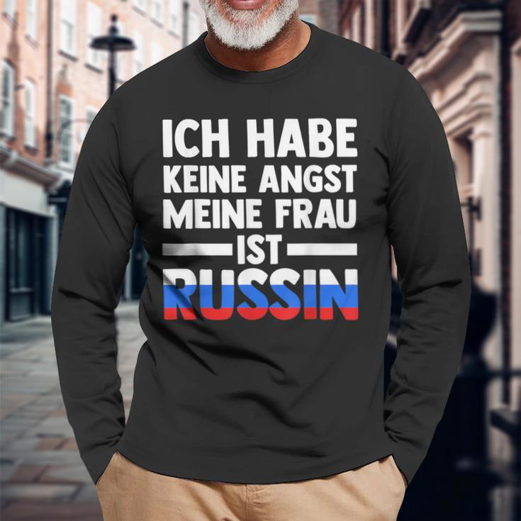 Ich Habe Keine Angst Meine Frau Ist Russin Langarmshirts Geschenke für alte Männer