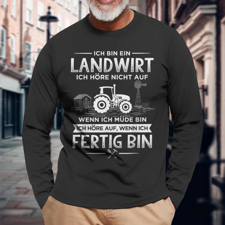 Ich Höre Nicht Auf Wenn Ich Mübin Farmer Ich Langarmshirts Geschenke für alte Männer