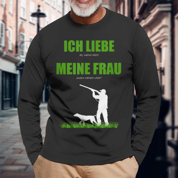 Ich Liebe Es Wenn Meine Frau Mich Jagen Go Llassen Langarmshirts Geschenke für alte Männer