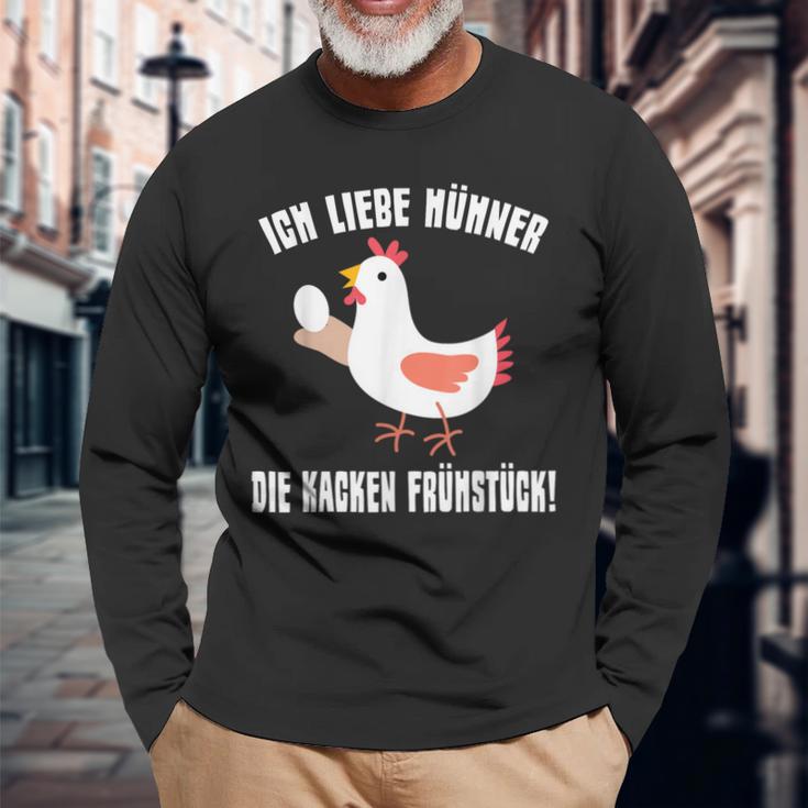 Ich Liebe Hühner Die Kacken Breakfast Farmer I Love Hühner Die Kacken Breakfast Langarmshirts Geschenke für alte Männer