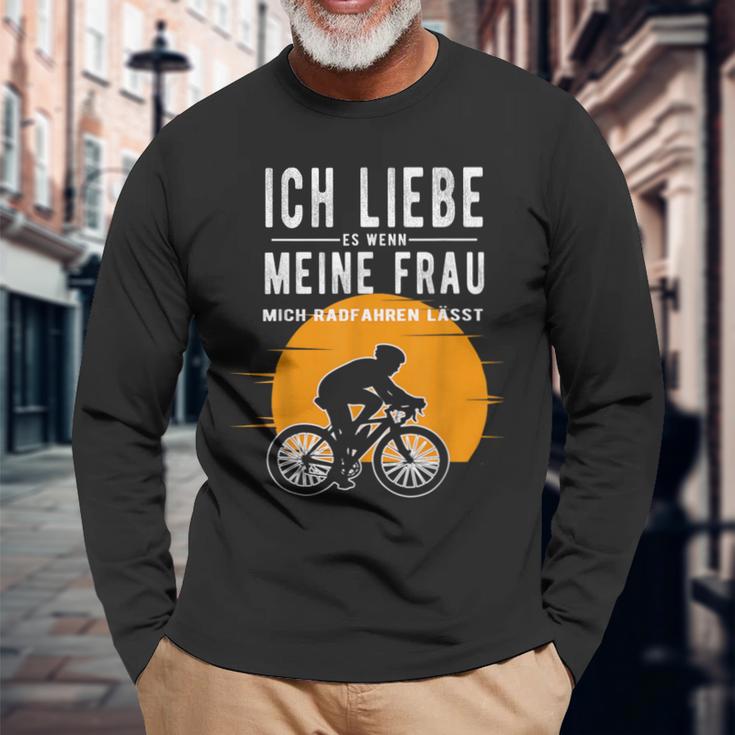 Ich Liebe Meine Frau Wenn Sie Mich Radfahren Lässt Lässt Langarmshirts Geschenke für alte Männer