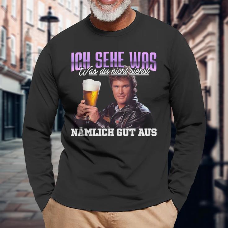 Ich Sehe Was Was Du Nicht Siehst Nämlich Gut Aus Bier Langarmshirts Geschenke für alte Männer