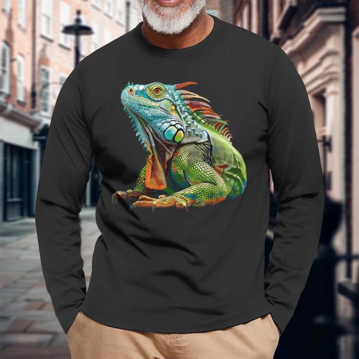 Iguana Langarmshirts Geschenke für alte Männer