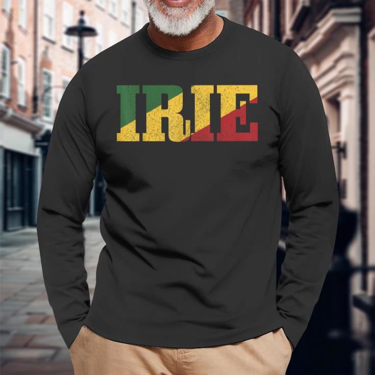 Irie Reggae Music Jamaica Retrointage Rasta Rastafari Langarmshirts Geschenke für alte Männer