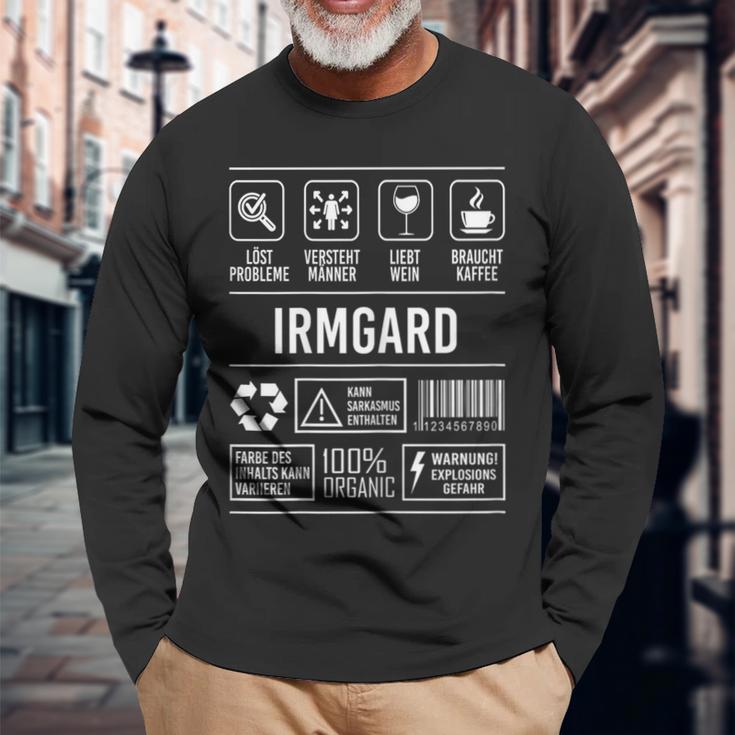 Irmgard Lustig Spruch Nameorname Geburtstag Langarmshirts Geschenke für alte Männer