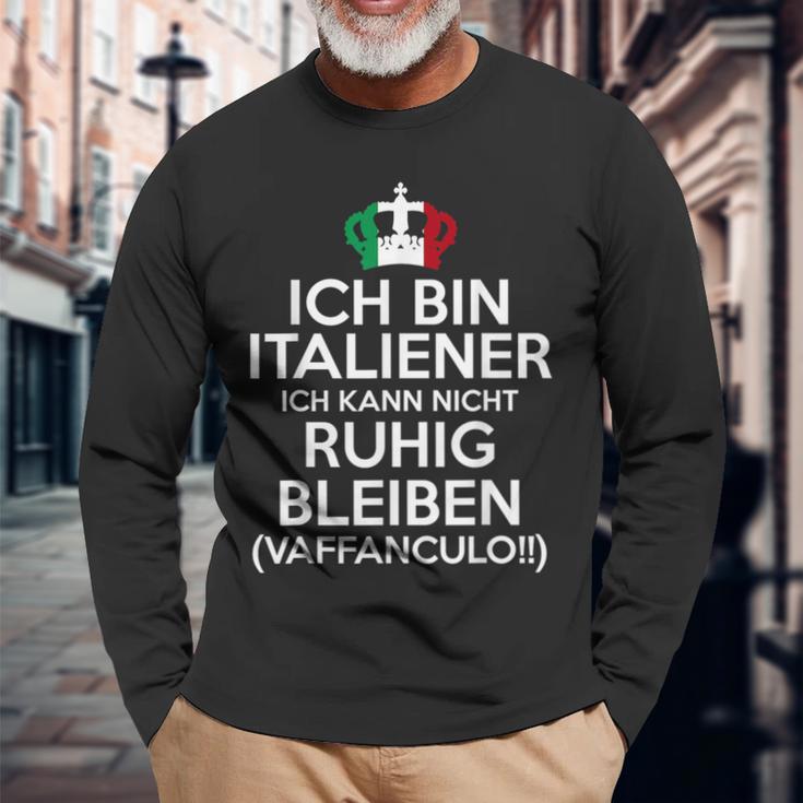 Italyaffanculo Italia Italian Italian Langarmshirts Geschenke für alte Männer