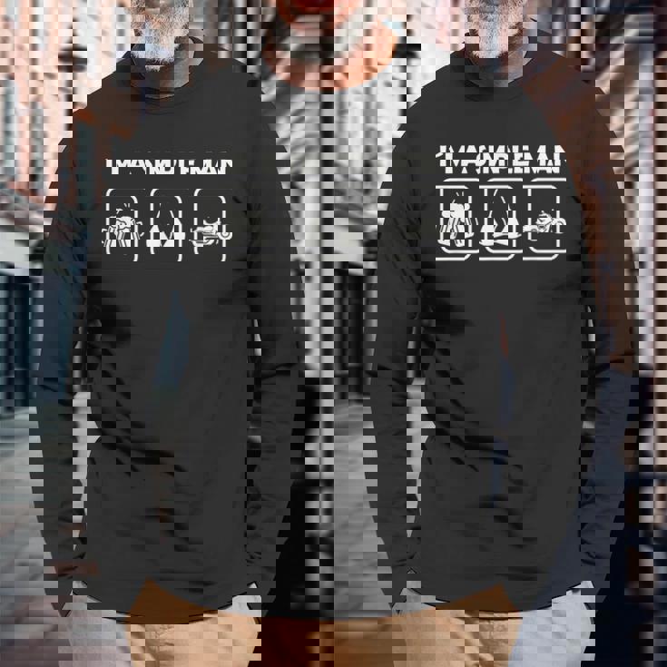 I´M A Simple Man Chopper Motorcycle Rider Hd Biker Maglietta a maniche lunghe Regalos para ancianos