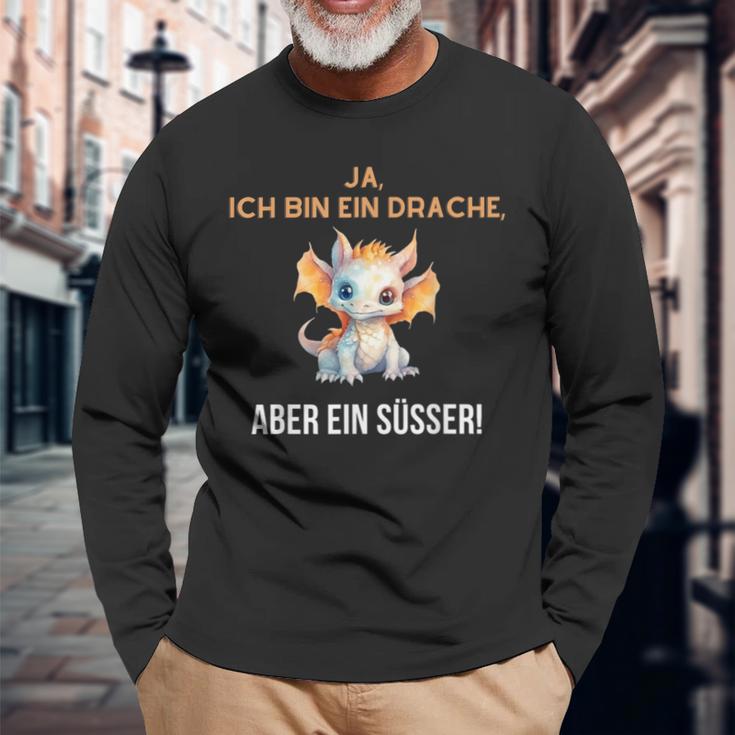 Ja Ich Bin Ein Drache Aber Ein Süsser Langarmshirts Geschenke für alte Männer