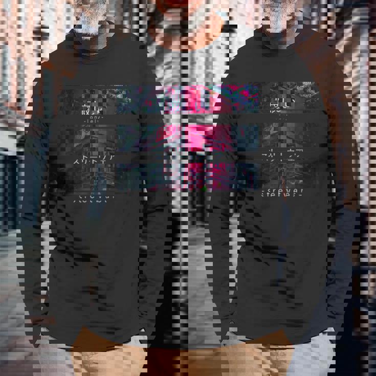 Japan Tokyo Lonely Streetwearaporwave Aesthetic Otaku Maglietta a maniche lunghe Regalos para ancianos