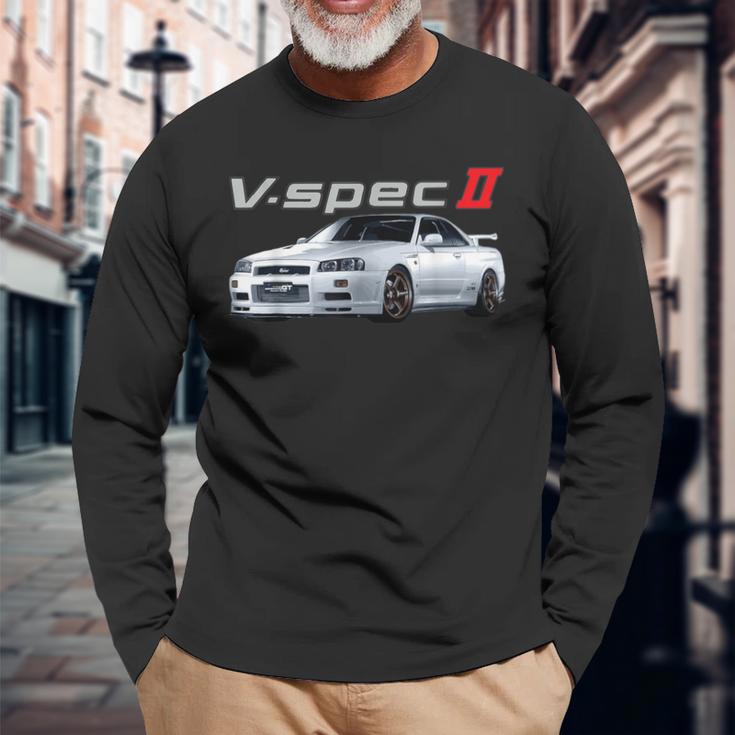 Jdm Auto R34-Spec Ii Rb26 Skyline Langarmshirts Geschenke für alte Männer