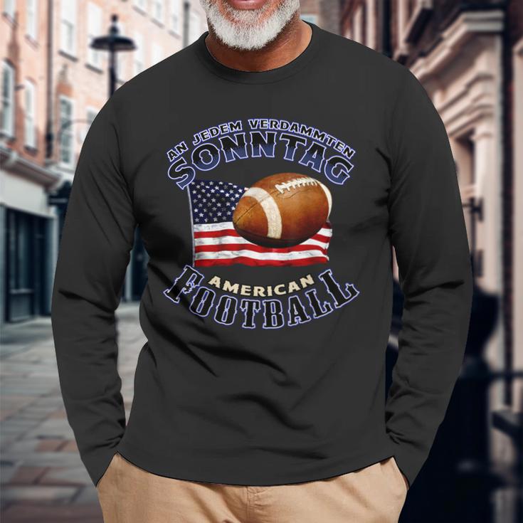 An Jedenerdammten Sonntag American Football S Langarmshirts Geschenke für alte Männer