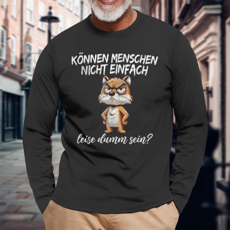 Kann Menschen Nicht Leise Dumm Sein Ich Hasse Menschen Langarmshirts Geschenke für alte Männer