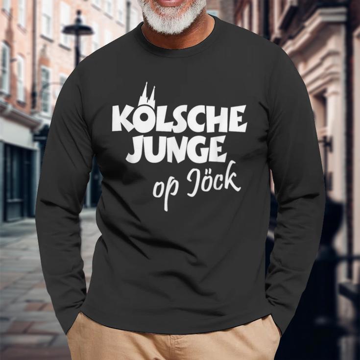 Kölsche Junge Op Jöck Kölner Unterwegs Cologne Langarmshirts Geschenke für alte Männer