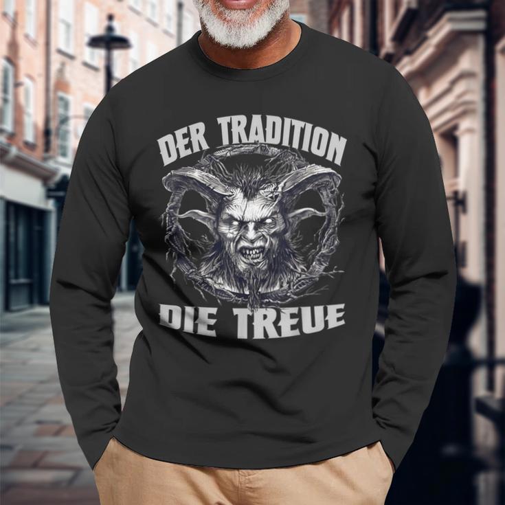 KrampusEvil Nikolaus Perchtenlaus Krampus Mask Perchten Langarmshirts Geschenke für alte Männer