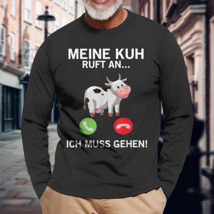 Kuh Ruft An Ich Muss Gehen Langarmshirts Geschenke für alte Männer