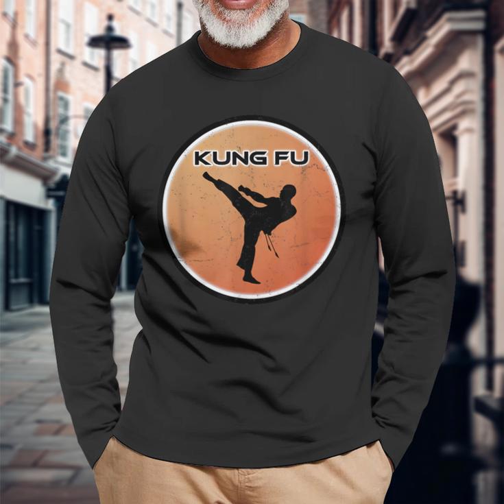 Kung Fu High Kick Langarmshirts Geschenke für alte Männer