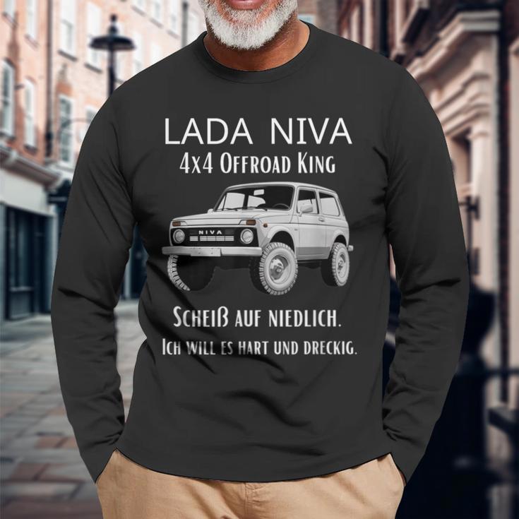 Lada Niva 4X4 Offroad King Langarmshirts Geschenke für alte Männer