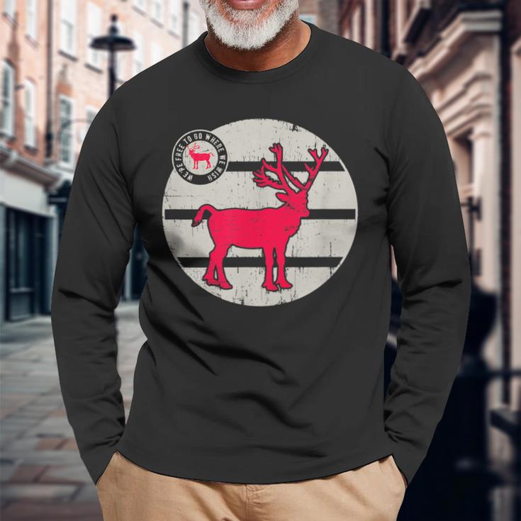 Lapland Reindeer Norway Sweden Finland Rudolph Reindeer Langarmshirts Geschenke für alte Männer