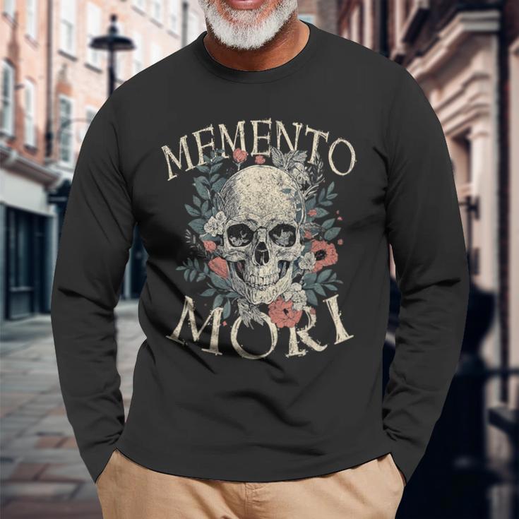 Latin Quotes Memento Mori Langarmshirts Geschenke für alte Männer