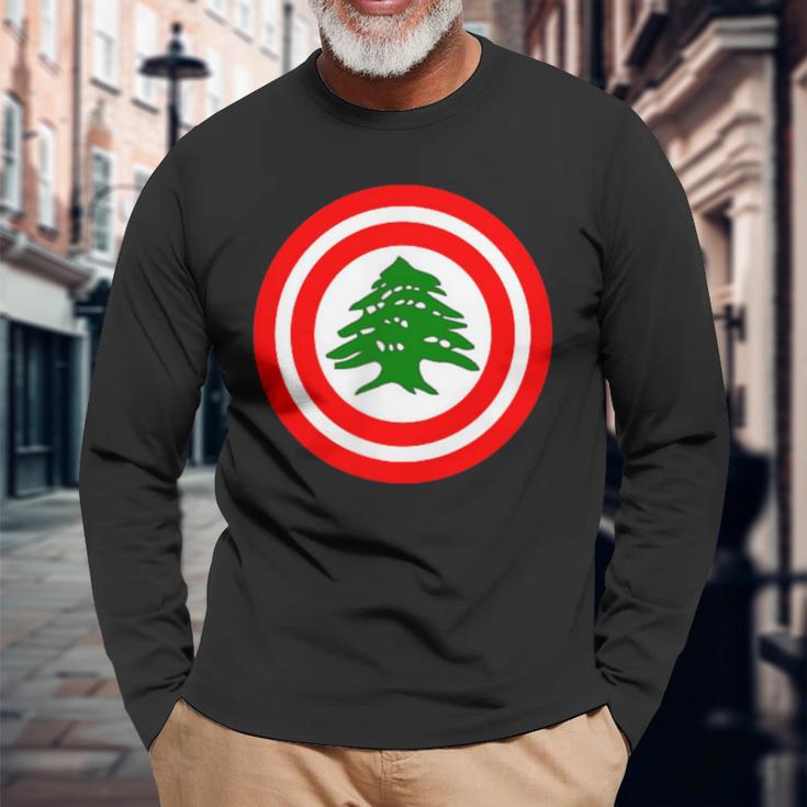 Lebanese Flag Lebanon Revolution Beirut Protest Demo Langarmshirts Geschenke für alte Männer