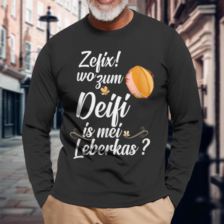 Leberkäse Leberkas Leberkässemmel Fleischkäse Bayern Langarmshirts Geschenke für alte Männer