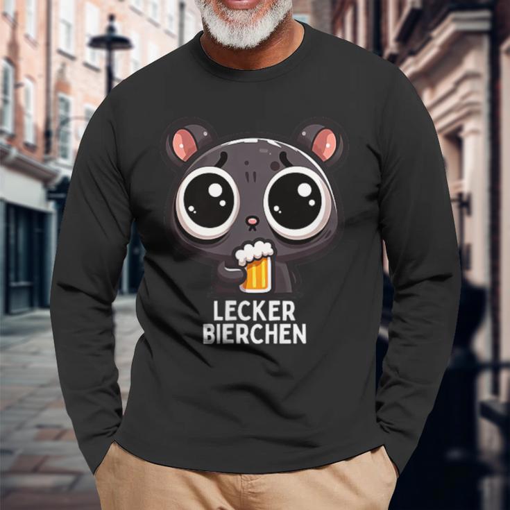 Lecker Bierchen Sad Hamster Meme Langarmshirts Geschenke für alte Männer