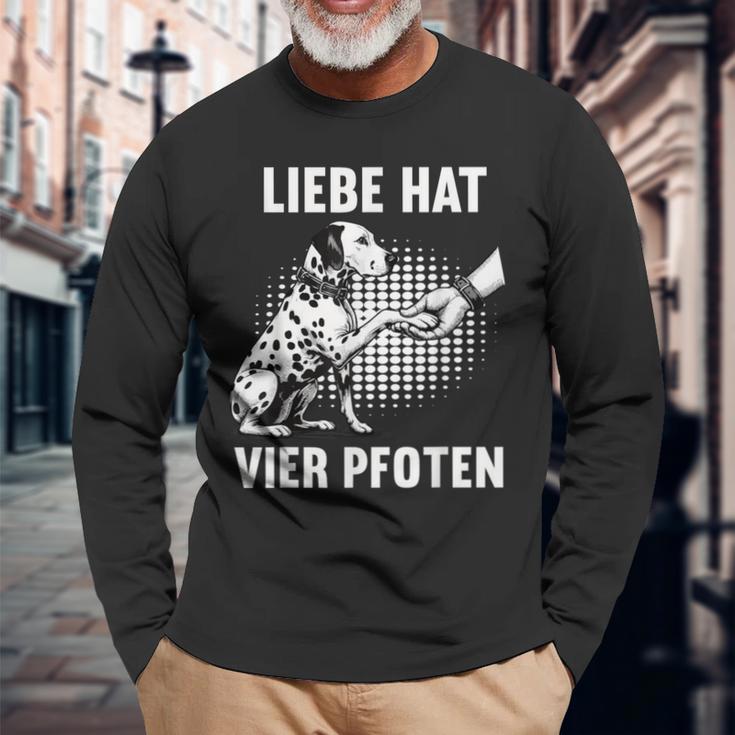 Liebe Hatier Pfoten Dalmatian Dalmatian Owner Dalmatian Langarmshirts Geschenke für alte Männer